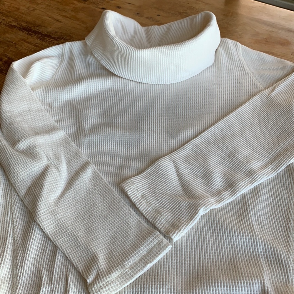 J.Jill Waffle Knit Top Cream